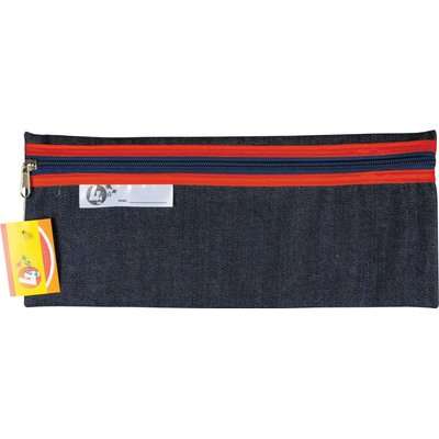 4 Kids School Denim Pencil Bag (33cm)(Red)