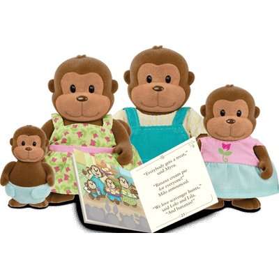 Li'l Woodzeez with Book - The O'Funnigan Monkey Family