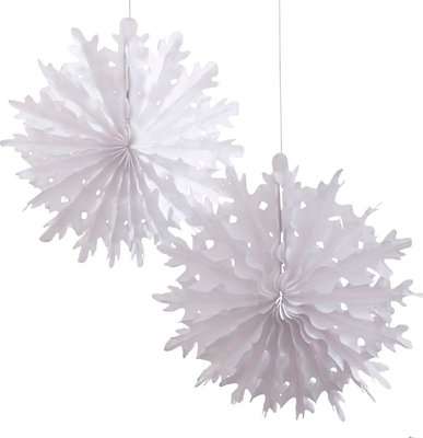 Vintage Noel - Snowflake Fan Tissue Decorations (Pack of 2)