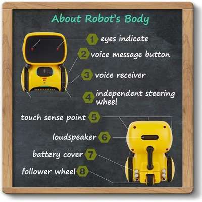 Homemark Smart Voice Controlled Robot (Yellow)