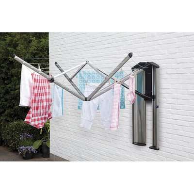 Brabantia Wallfix with Protection Box (24 Meters) (Matt Steel)