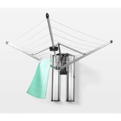 Brabantia Wallfix with Protection Box (24 Meters) (Matt Steel)