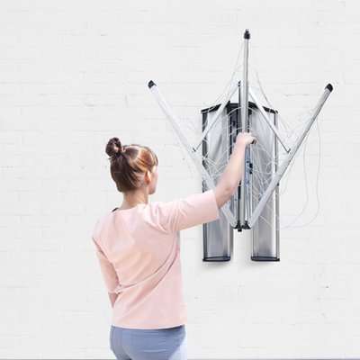 Brabantia Wallfix with Protection Box (24 Meters) (Matt Steel)