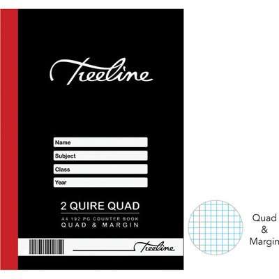 Treeline Quad and Margin 2 Quire Hardcover Book (A4)(192 pages)(Pack of 5)