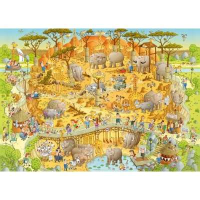 Heye Degano, Funky Zoo - African Habitat Puzzle (1000 Pieces)