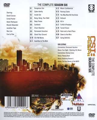 CSI: Miami - Complete Season 6 (DVD, Boxed set)