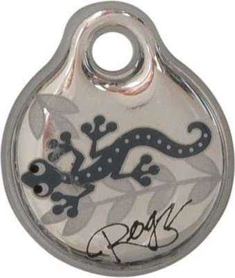 Rogz ID Tagz Self-Customisable (Instant Resin Tag) - Small 27mm (Silver Gecko Design)