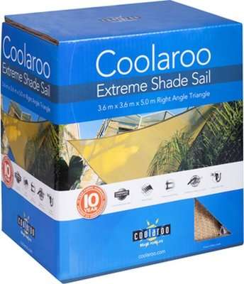 Coolaroo Extreme Shade Sail Right Angle Triangle 3.6x3.6x5m