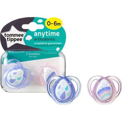 Tommee Tippee Closer to Nature Anytime Soother (0 - 6 Months | 2 Pack | Supplied Colour May Vary)
