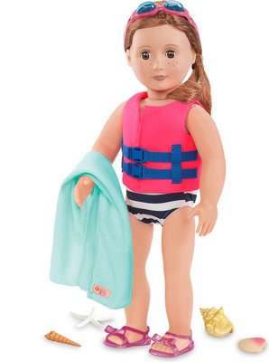Our Generation Regular Swimsuit & Life Vest - Fun Day Sun Day