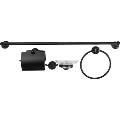 Wildberry Bathroom Accessory Set (Matt Black)(5 Piece)