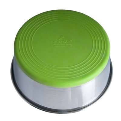 Rogz Stainless Steel Slurp Dog Bowl - Small 550ml (Lime Base)