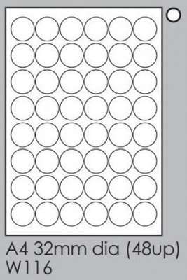 Tower W116 Inkjet-Laser Round Labels (100 sheets)(32mm)