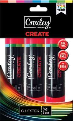 Croxley Create Glue Sticks (36g)(3 Pack)