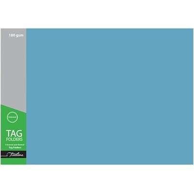 Treeline 2 Fold Foolscap Tag Manilla Board Folder (180gsm)(Pack of 100)(Blue)