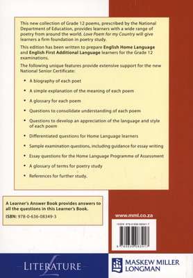 Love poem for my country. A poetry anthology for Grade 12: Grade 12 - Poems and study notes (Paperba