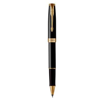 Parker Sonnet Fine Nib Rollerball Pen (Black with Gold Trim)(Black Ink) - Presented in a Gift Box