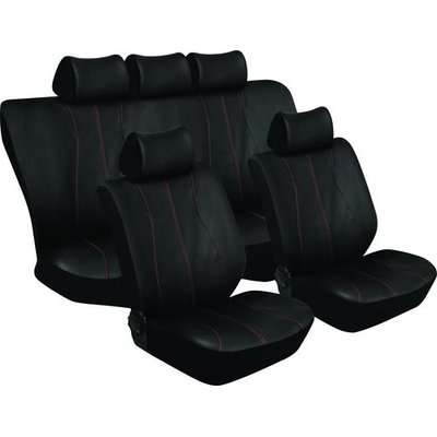 Stingray Galaxy Full Car Seat Cover Set (11 Piece) (Black/Red)