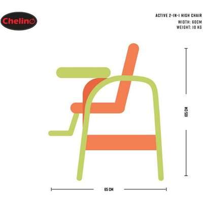 Chelino Angel 2in1 Plastic High Chair (Green/Blue)