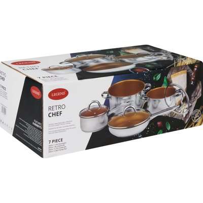 Legend Retro Chef Non-Stick Stainless Steel Set (7 Piece)
