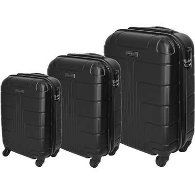 Marco Expedition 3 piece Luggage Set, High quality ABS (Black)