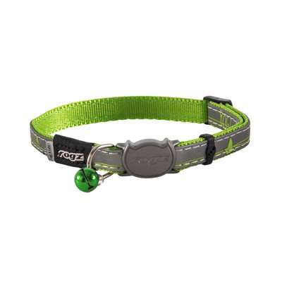 Rogz NightCat Reflective Safeloc Breakaway Cat Collar - Small 11mm (Lime Swallows Design)