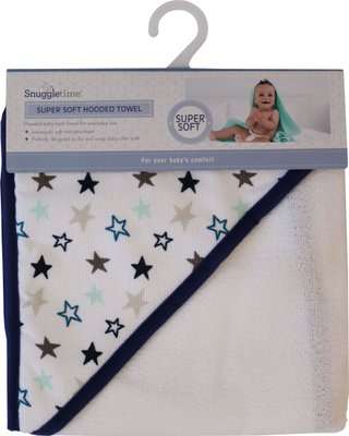 Snuggletime Supersoft Hooded Microfibre Towel (Blue Star)