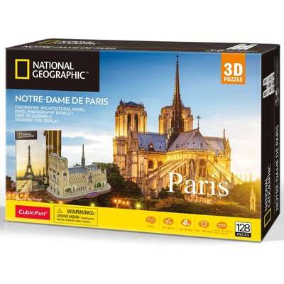 CubicFun National Geographic 3D Puzzle - Cathedrale Notre-dame de Paris (128 Pieces)