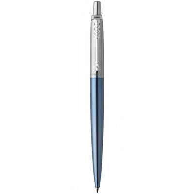 Parker Jotter Medium Nib Ballpoint Pen (Waterloo Blue with Chrome Trim)(Blue Ink) - Presented in a G