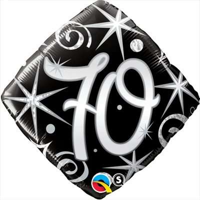 Age 70 Sparks & Swirls Diamond Foil Balloon (46 cm)