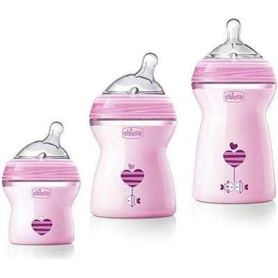 Chicco Natural Feeling Colour Bottles (Pink | 2m+ | 250ml)