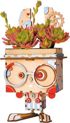 Robotime Rolife Wooden Flower Pot - Bunny (65 Pieces)