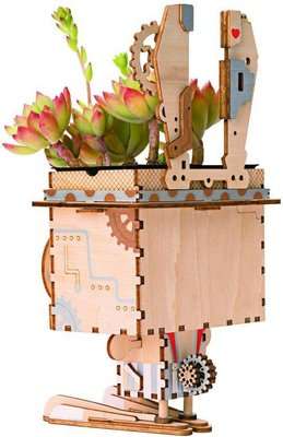 Robotime Rolife Wooden Flower Pot - Bunny (65 Pieces)