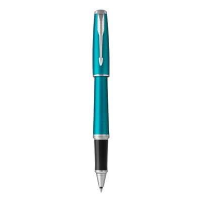 Parker Urban Fine Nib Rollerball Pen (Vibrant Blue with Chrome Trim)(Black Ink) - Presented in a Gif