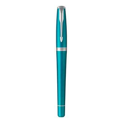 Parker Urban Fine Nib Rollerball Pen (Vibrant Blue with Chrome Trim)(Black Ink) - Presented in a Gif