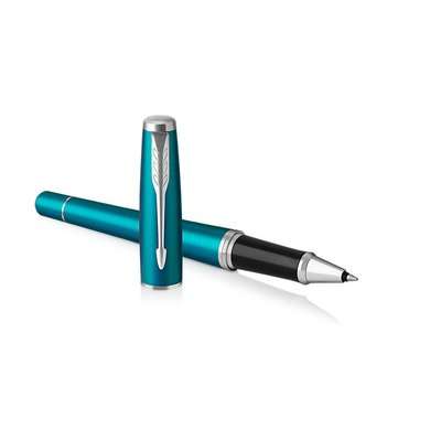 Parker Urban Fine Nib Rollerball Pen (Vibrant Blue with Chrome Trim)(Black Ink) - Presented in a Gif