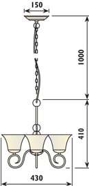 Radiant Ebele Chandelier - 3 Globe Fitting (Slate Black)