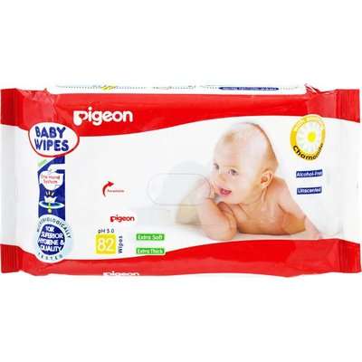 Pigeon Baby Wipes 82's Chamrose (Refill Pack)