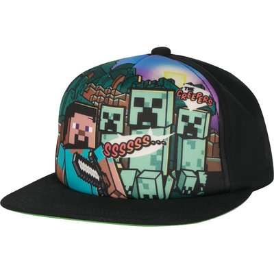 Minecraft Steve Overworld Snap Back Hat (Black)