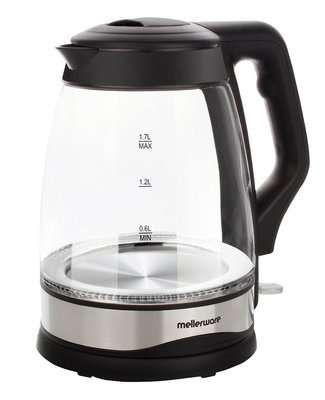 Mellerware Optic 360 Degree Cordless Glass Kettle (1.7L | Black)