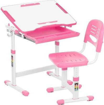 My Desk Ergonomic Study Desk & Chair with Paper Roll (Pink)