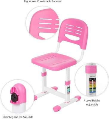 My Desk Ergonomic Study Desk & Chair with Paper Roll (Pink)