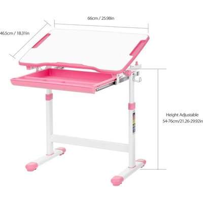 My Desk Ergonomic Study Desk & Chair with Paper Roll (Pink)