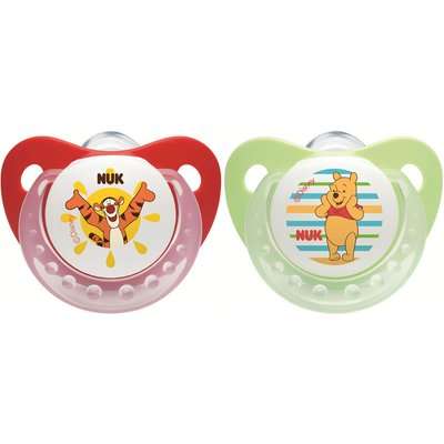 NUK Silicone Winnie Soother (Green and Red)