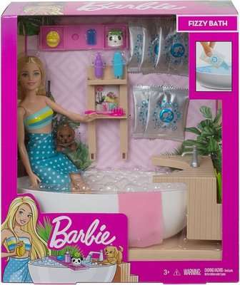 Barbie Wellness Fizzy Bath Doll and Playset (Blonde Hair)