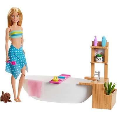 Barbie Wellness Fizzy Bath Doll and Playset (Blonde Hair)