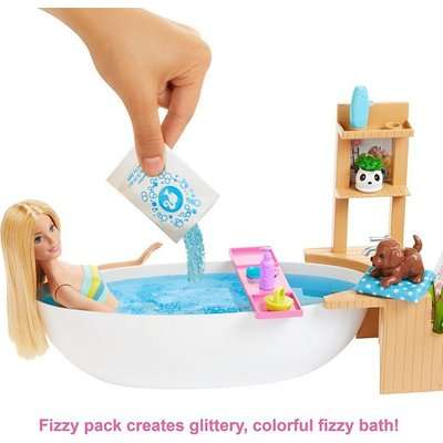 Barbie Wellness Fizzy Bath Doll and Playset (Blonde Hair)