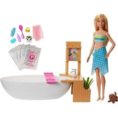 Barbie Wellness Fizzy Bath Doll and Playset (Blonde Hair)