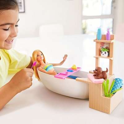 Barbie Wellness Fizzy Bath Doll and Playset (Blonde Hair)
