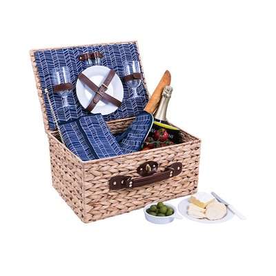 Avanti Picnic Basket (2 Person) (Navy Herringbone)